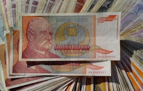 The largest banknote ever printed, a result of hyperinflation in Yugoslavia