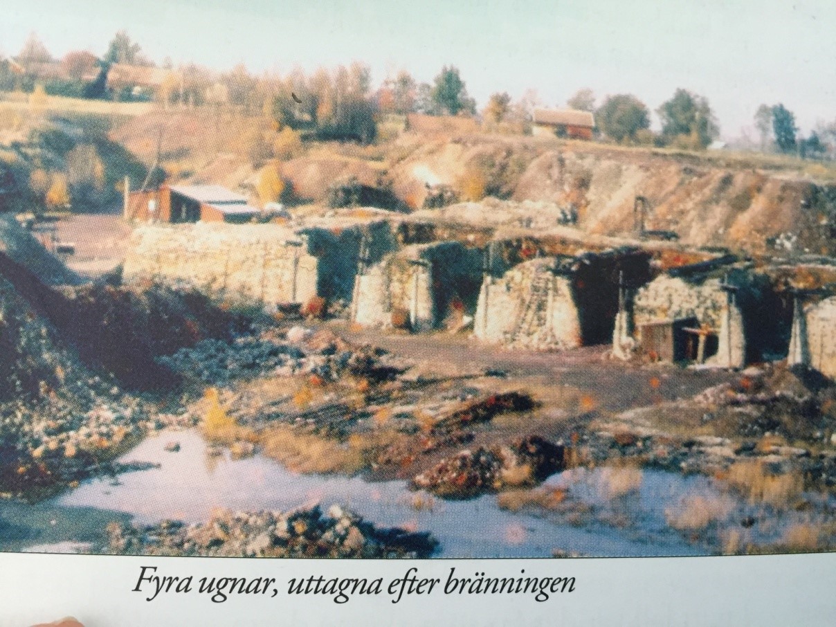 Fyra ugnar, uttagna efter bränningen