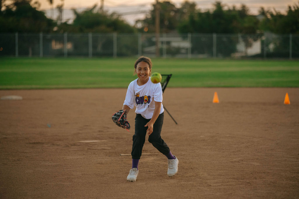 Girl catching the ball