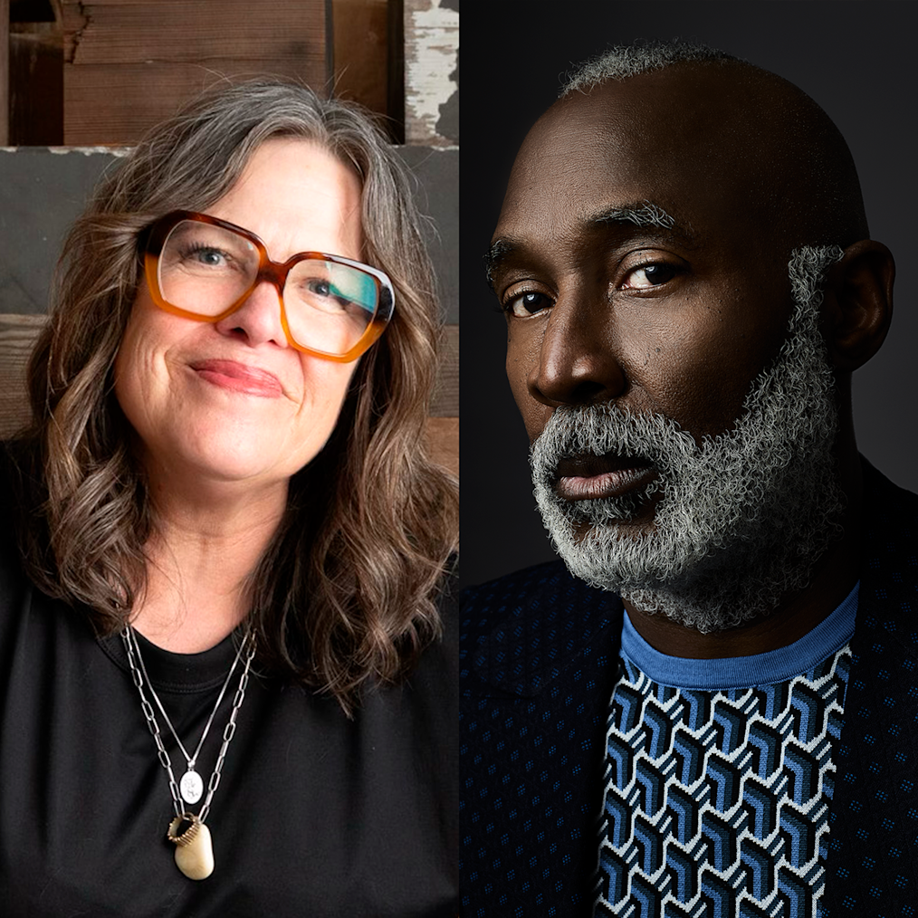 Headshots of Marie Watt and Nick Cave