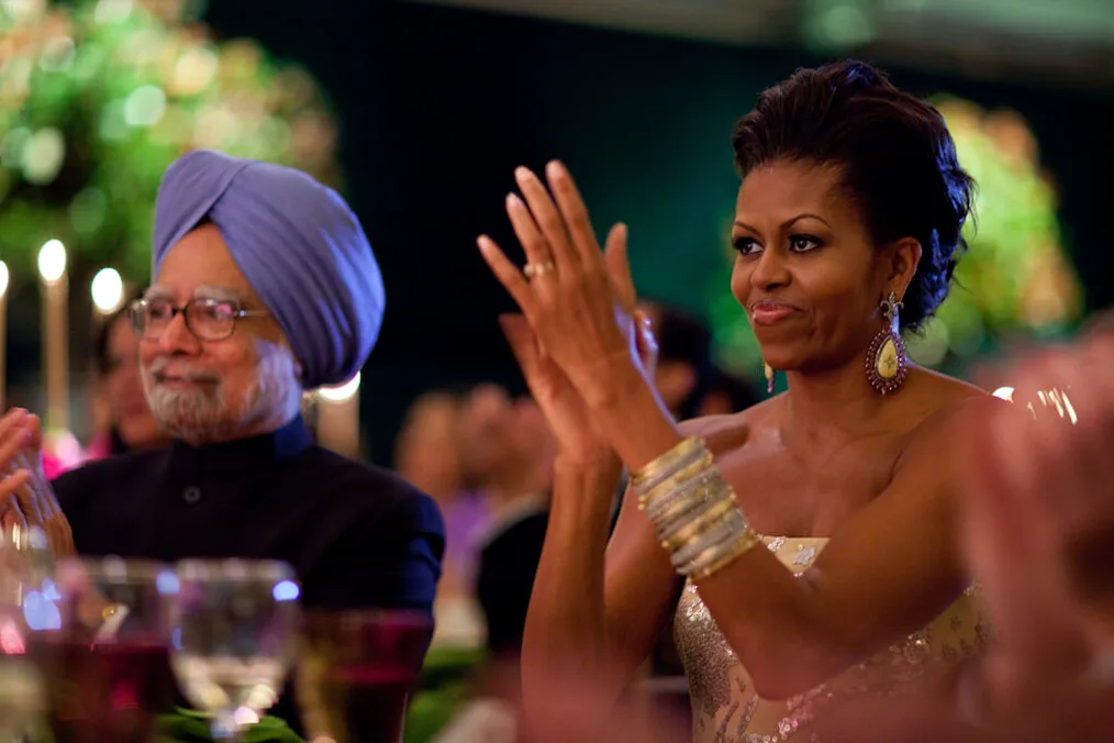First Lady Michelle Obama claps