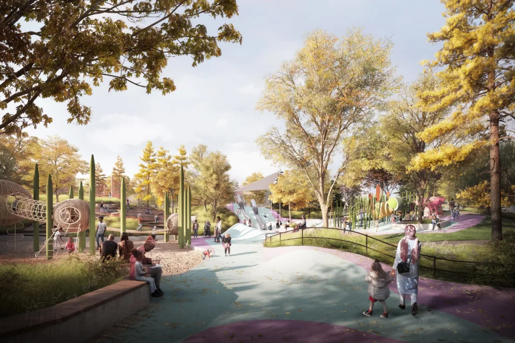 A rendering of the playground at the Obama Presidential Center.