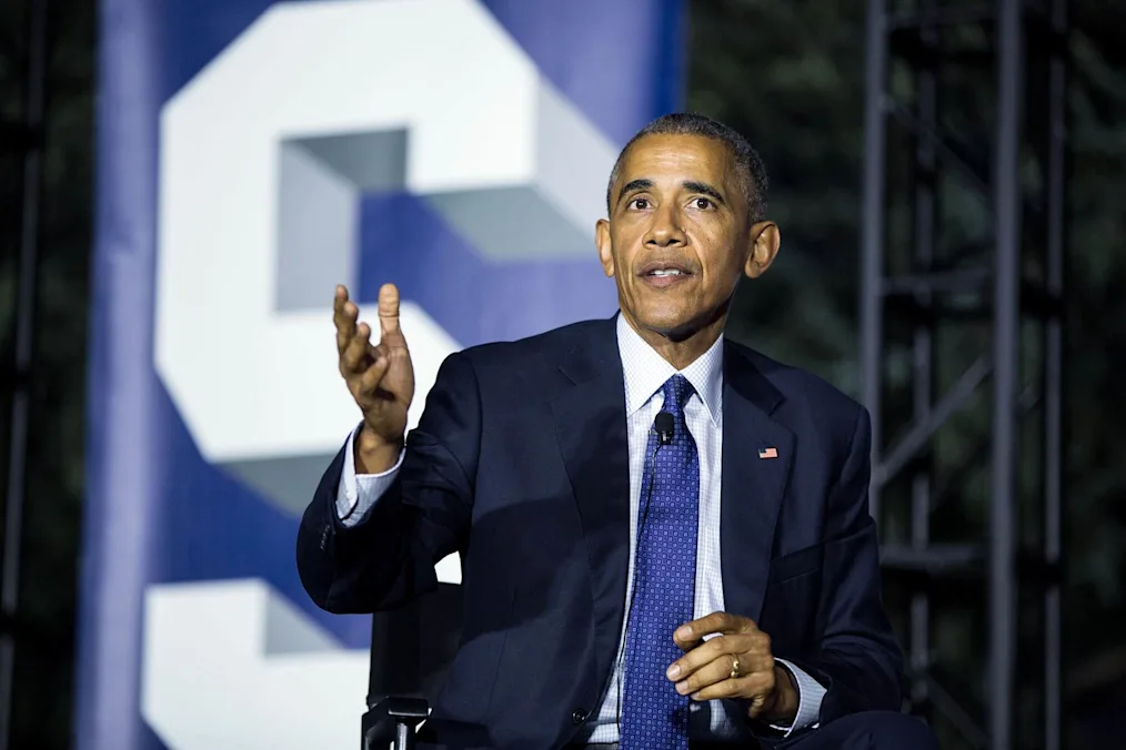 President Obama discussing climate change.