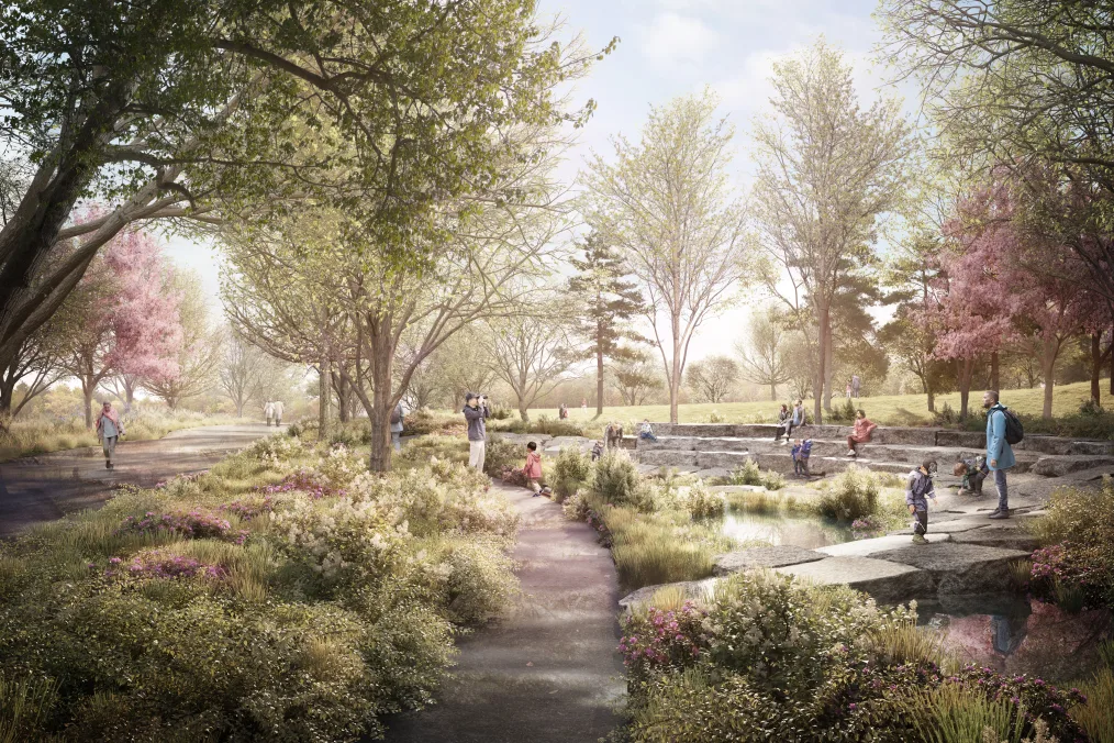 The Obama Presidential Center will feature a Wetland Walk, which will capture stormwater that will be treated and reused to irrigate the landscape.