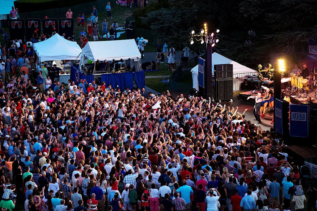 Pitbull performs during the Fourth of July celebration