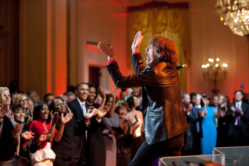 Mick Jagger performs