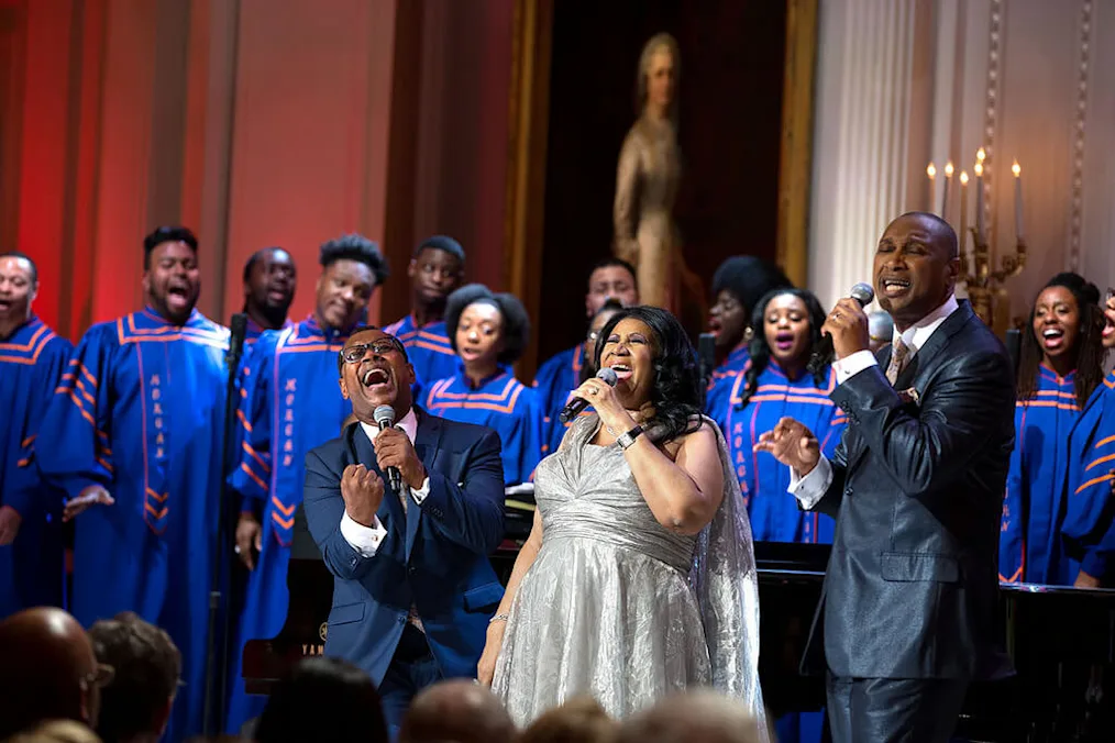 Aretha Franklin performs