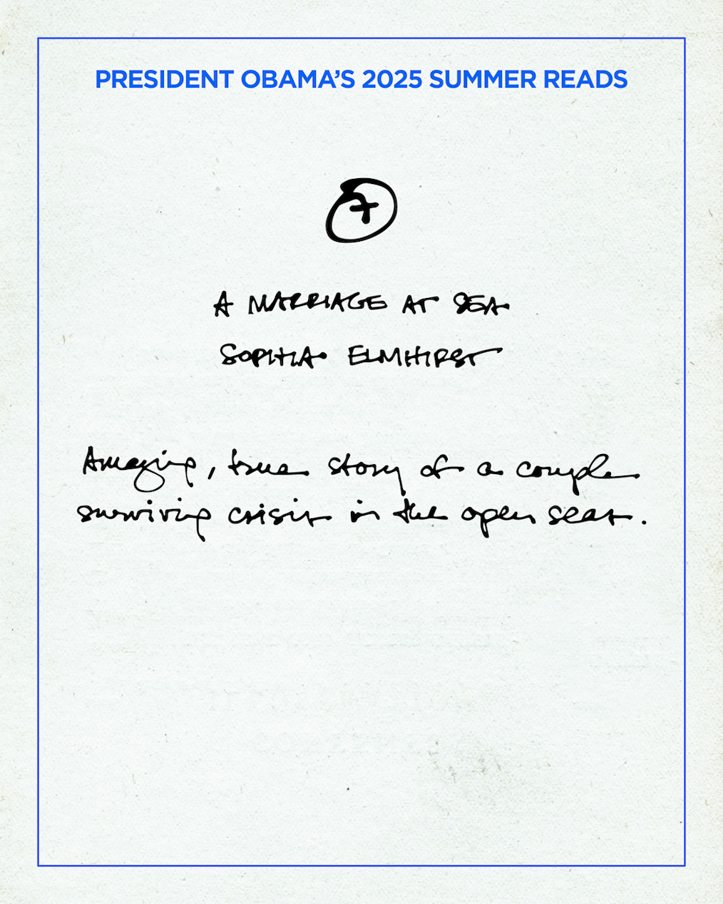 A graphic reads, “President Obama’s 2025 Summer Reads” and lists his top 10 picks