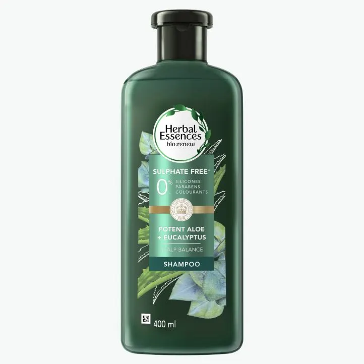Sulphate‑free aloe vera and eucalyptus shampoo for balanced scalp care and clean, healthy‑looking hair