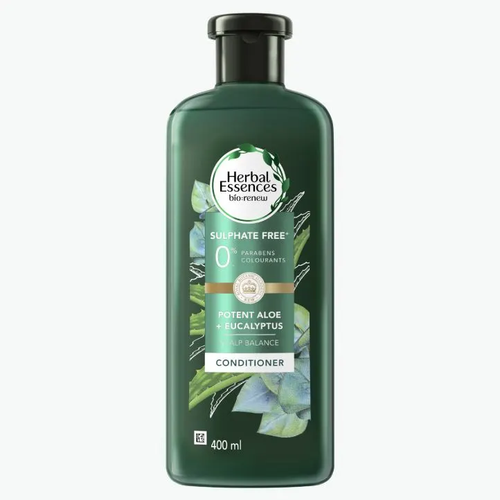 Sulphate‑free aloe and eucalyptus conditioner for balanced scalp care and smooth, healthy‑looking hair