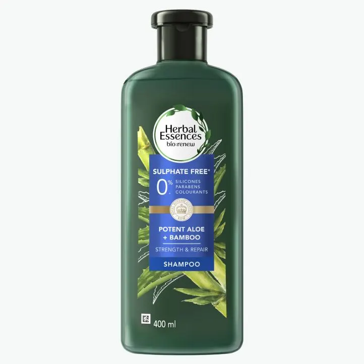 Sulphate‑free aloe and bamboo shampoo for gentle cleansing and stronger, healthier‑looking hair
