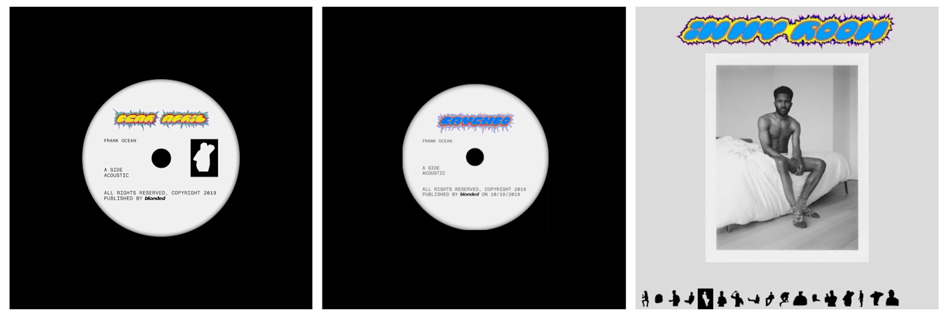 A snapshot of David Wrench's discography - 3 singles from Frank Ocean - via https://www.davidwrench.co.uk/discography