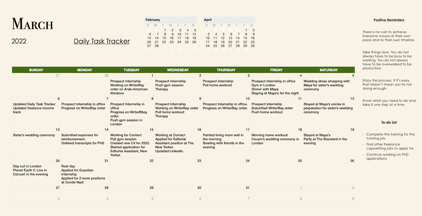 spreadsheet for freelancers to stay motivated