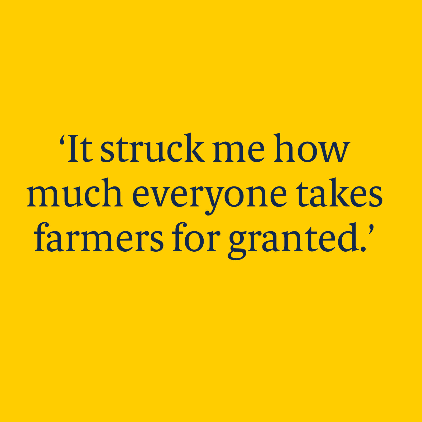 Comment: Let's not forget who feeds us