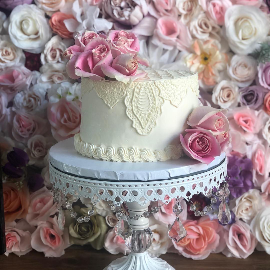 silver spoon wedding cake