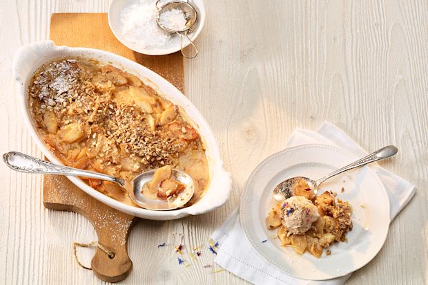 Quittengratin mit Vanille-Rahmguss