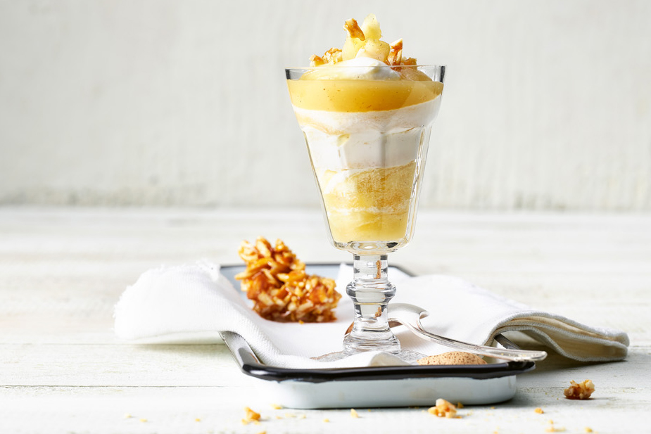 Apfelcreme mit Caramel-Mandeln - Annemarie Wildeisens KOCHEN