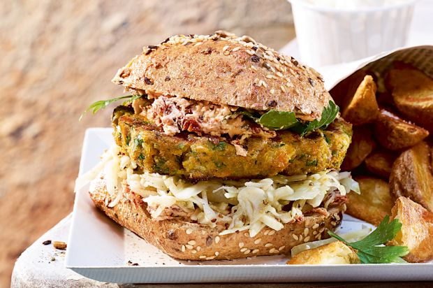 Poulet-Gemüse-Burger