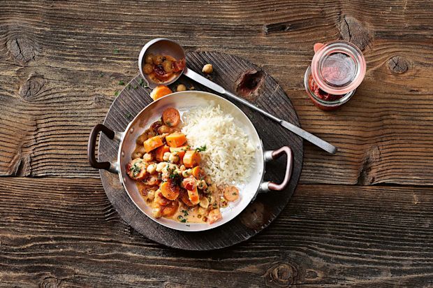 Rüebli-Tomaten-Curry mit Kichererbsen