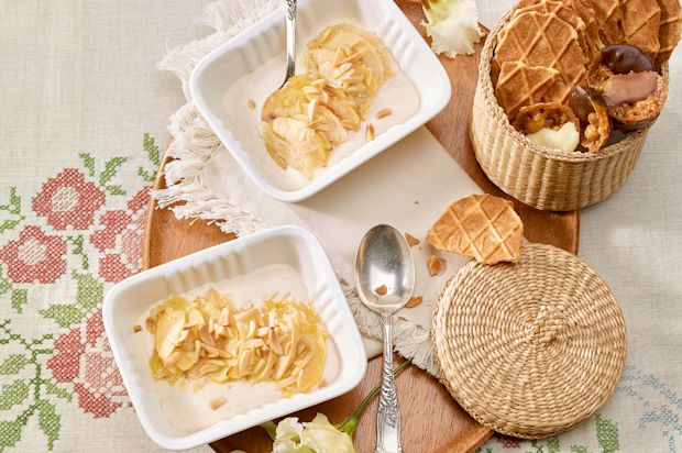 Gratinierte Äpfel mit Marzipancreme