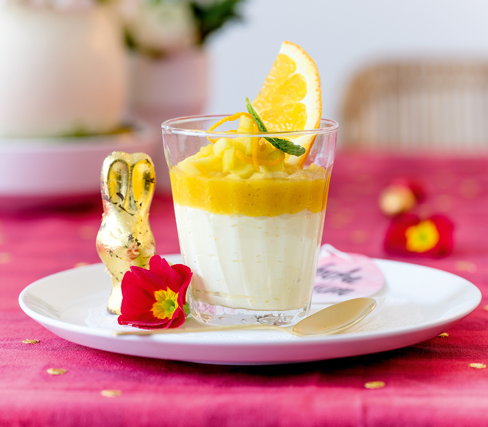 Orangen-Joghurt-Creme mit Mango-Haube - Annemarie Wildeisens KOCHEN