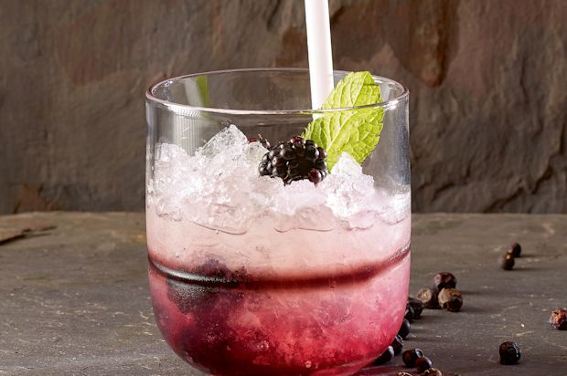 Gin-Cocktail mit Brombeeren