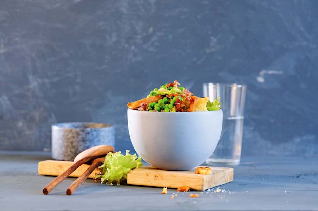 Panzanella mit Erbsen