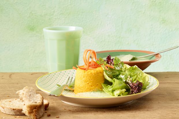 Rüebliflan mit Kerbelsauce