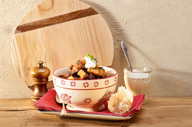 Shiitake-Bohnen-Gulasch