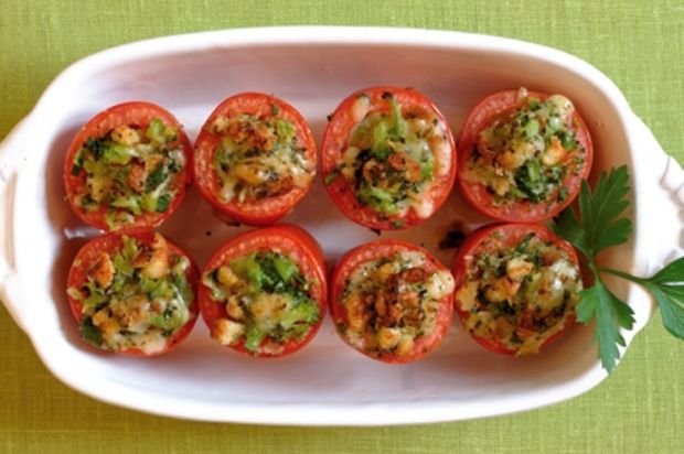 Überbackene Broccoli-Tomaten