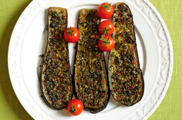 Marinierte Kräuterauberginen