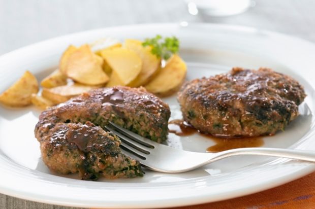 Kalbshacksteaks mit Spinat