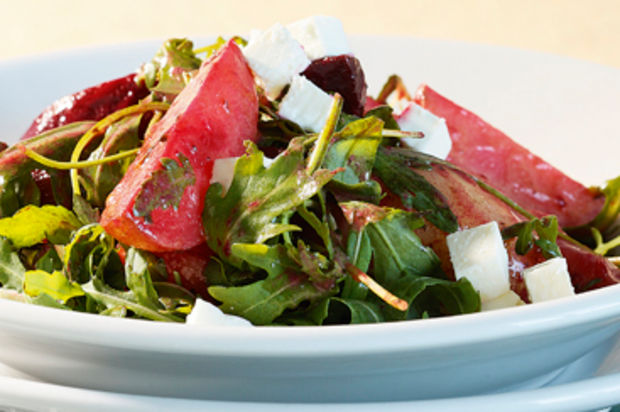 Gebackener Kartoffel-Randen-Salat mit Feta