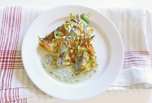 Felchenfilets im Gemüsemantel