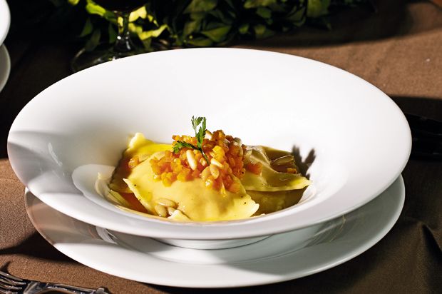 Kürbisravioli mit Kürbis-Pinienkernen-Butter