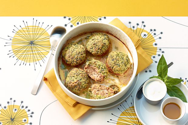 Hacksteaks mit Zucchettikruste überbacken