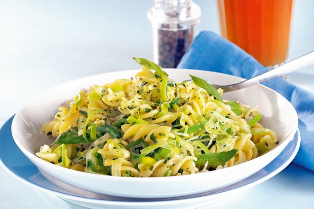 Fusilli mit Lauch an Prosecco-Sauce
