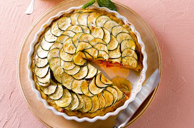 Zucchetti-Kartoffel-Tarte mit Pesto