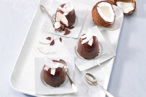 Gefrorene Kokos-Glace-Küsse