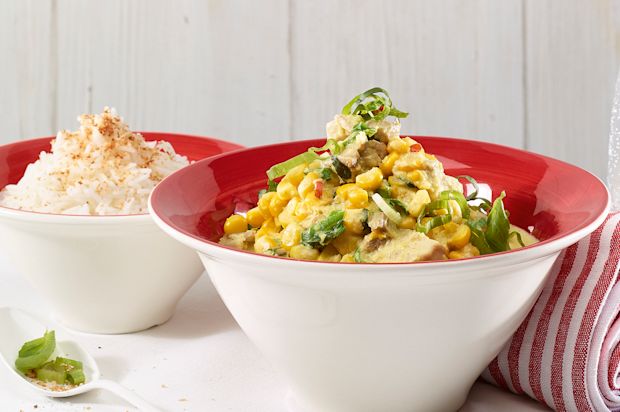 Zuckermais-Curry mit Poulet