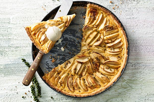 Apfeltarte mit frischem Pfeffer