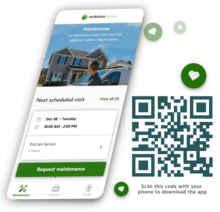 An Invitation Homes maintenance app graphic