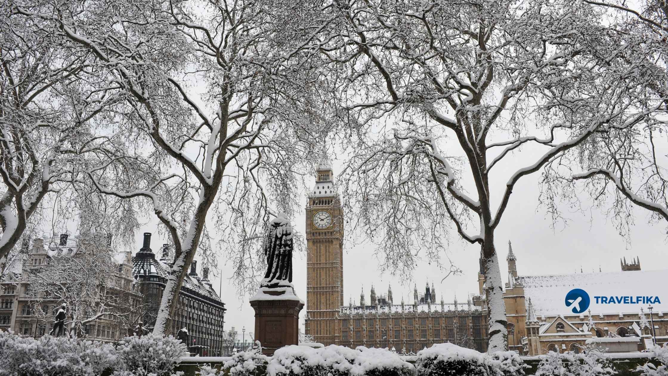 Snowy Christmas Street London