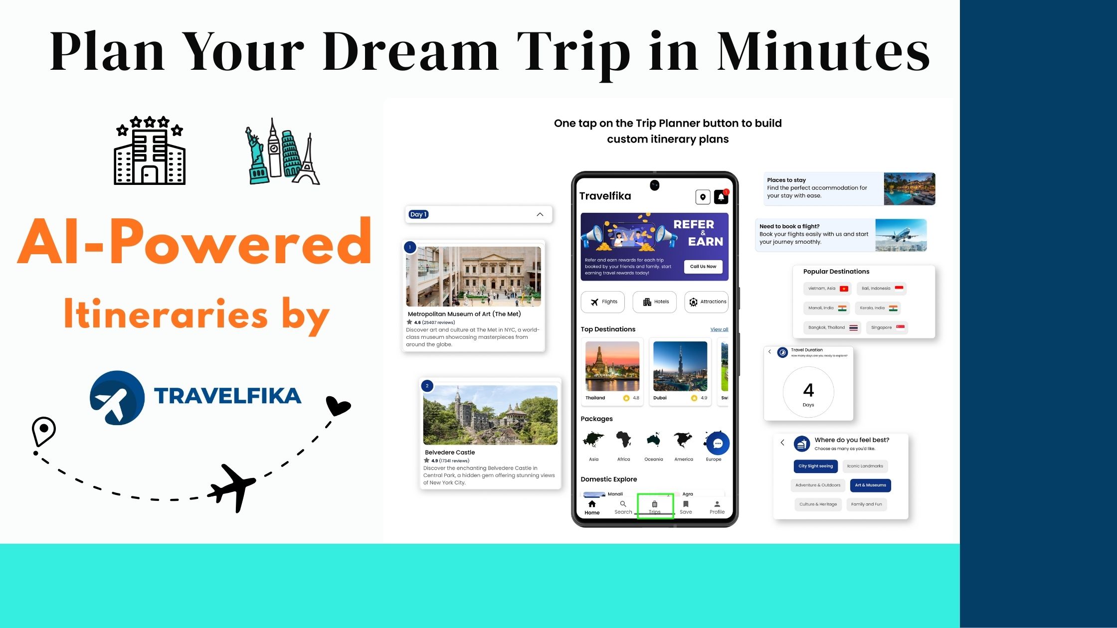 Travelfika Mobile APP with AI