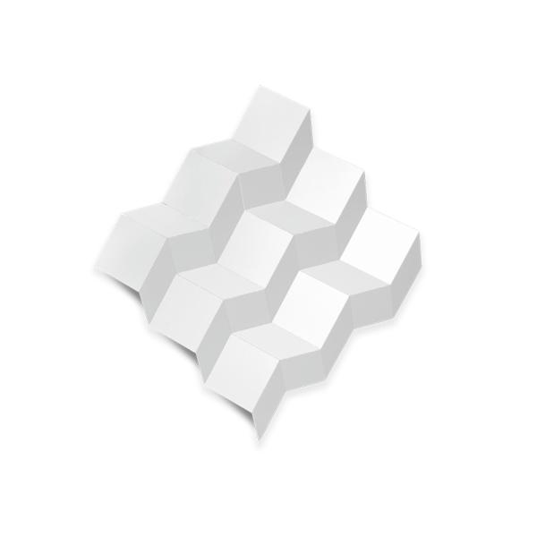 Weber white powder coated steel abstract three-dimensional wall sculpture 
