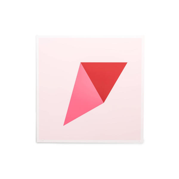Red pink triangles on paper