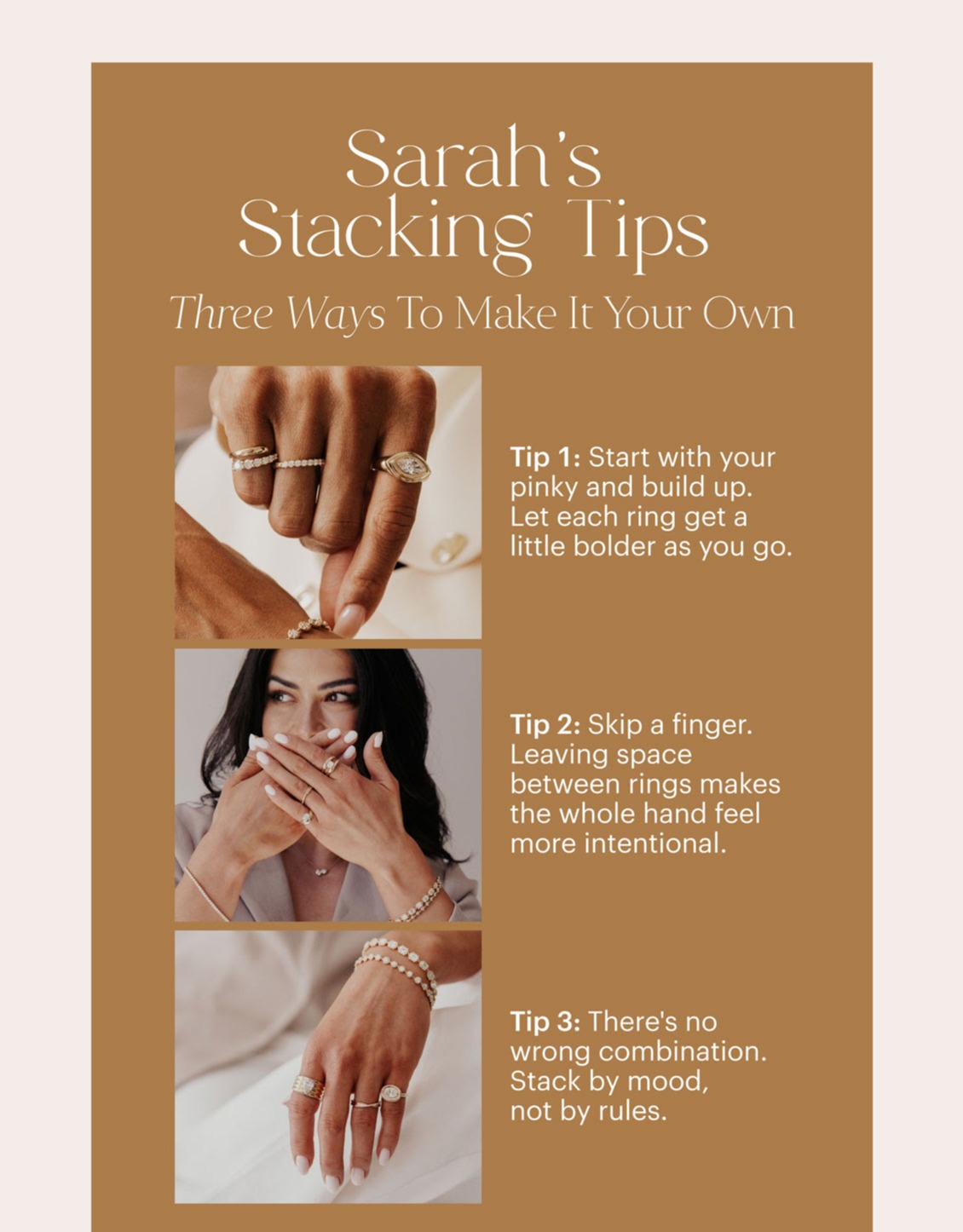Sarah's stacking tips for your right hand.