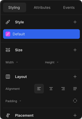 Style panel for a basic HTML element