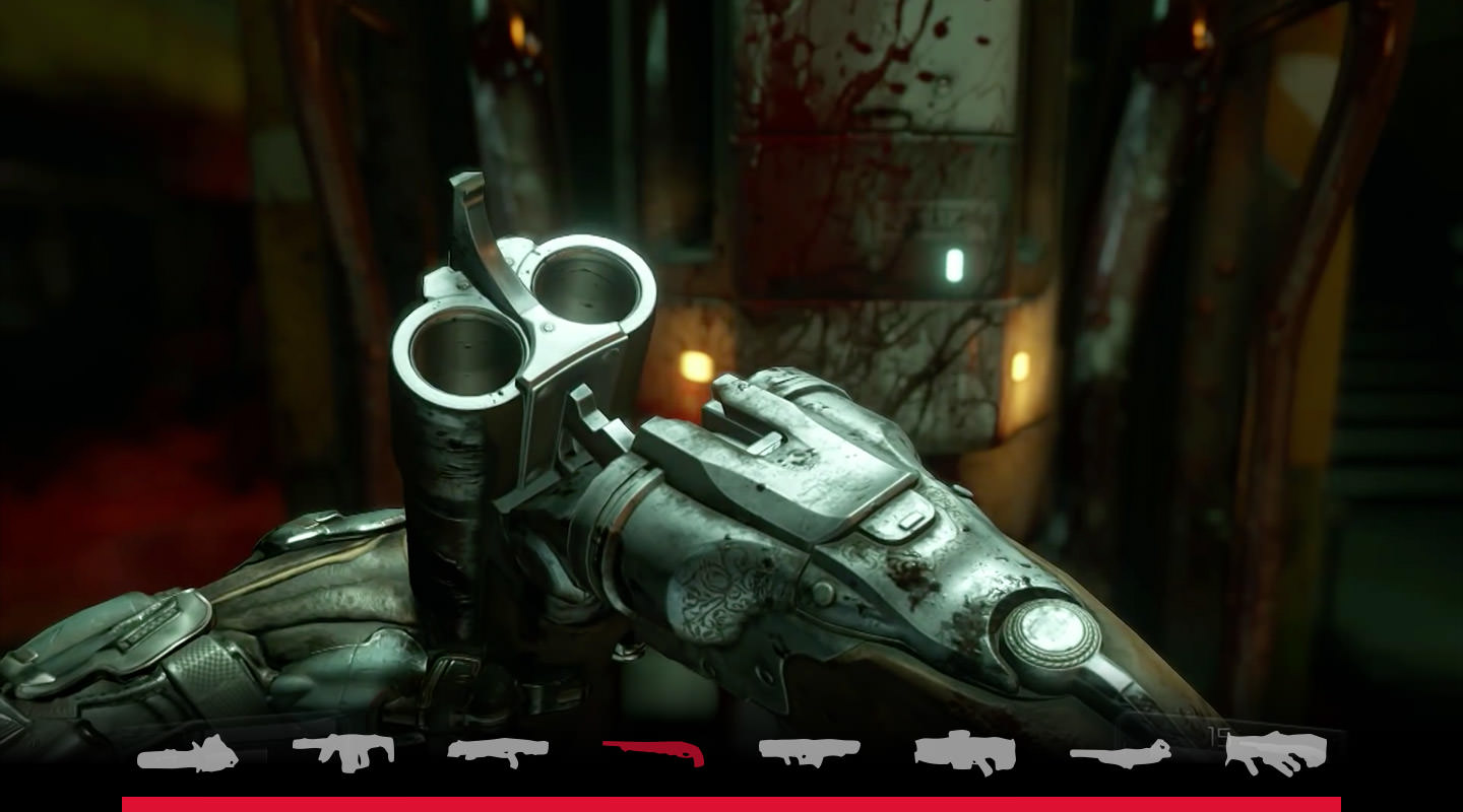 Interactive concept for the DOOM weapons module, highlighting the shotgun