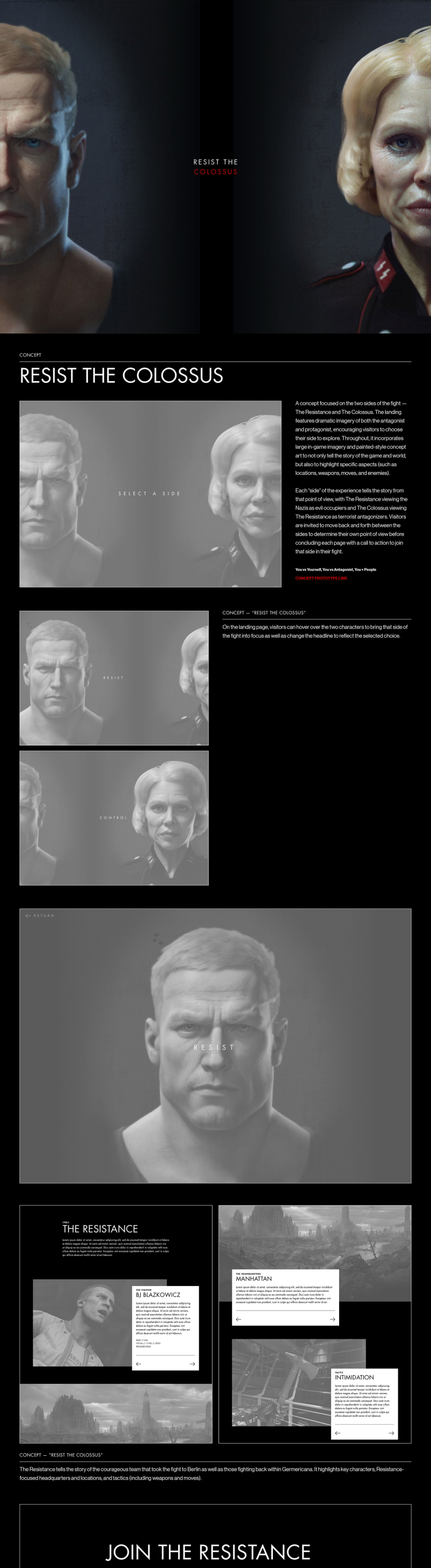Initial "Resist" concept for the Wolfenstein II site